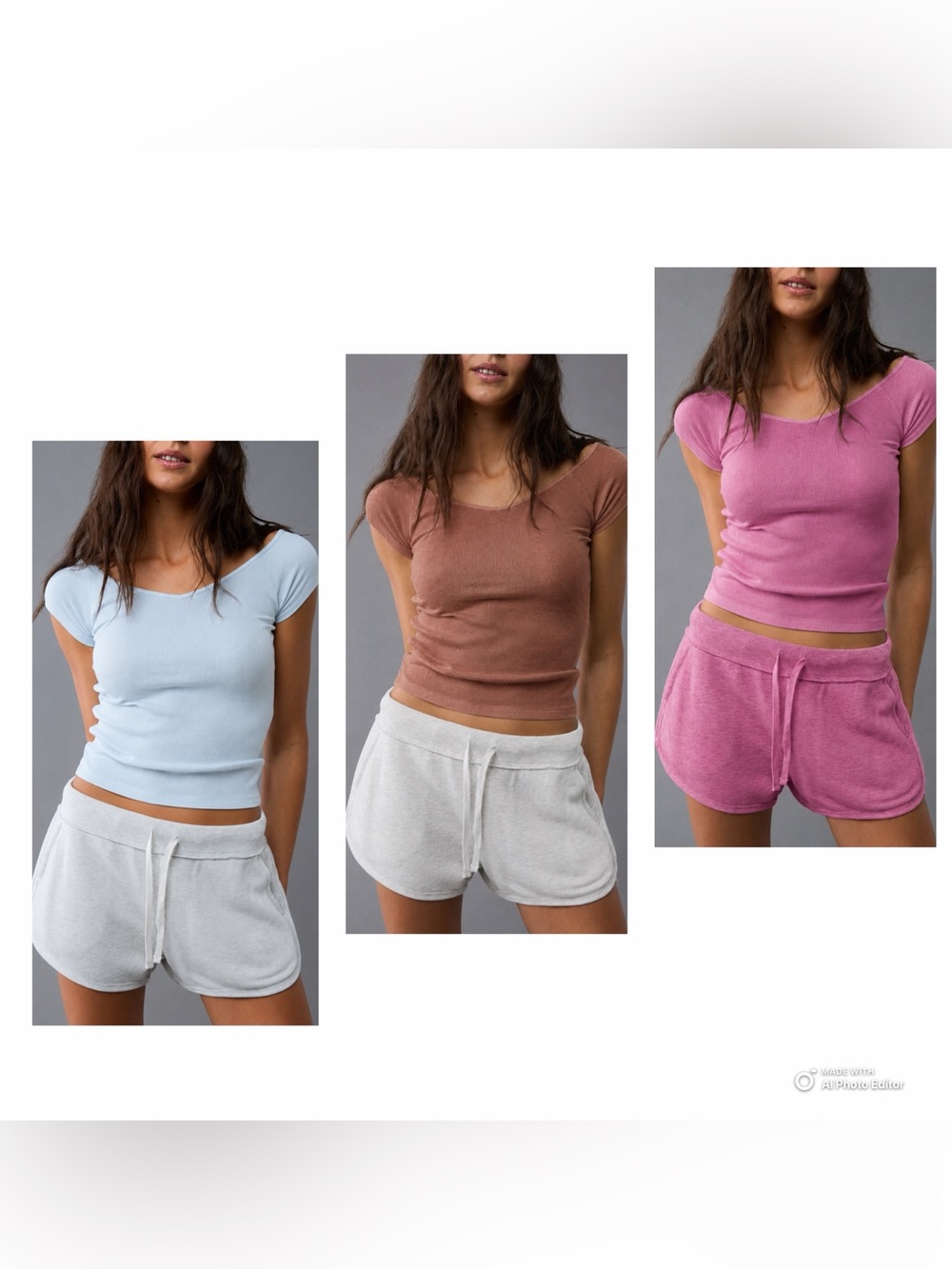 Bundle of 3 American Eagle AE Saltwash V-Neck Baby Tees